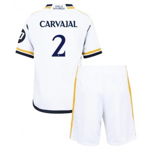 Real Madrid Daniel Carvajal #2 Hemmaställ Barn 2023-24 Kortärmad (+ Korta byxor)